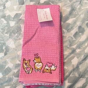 *NWT* Isaac Mizrahi Corgi Valentines Day Dishtowel Set